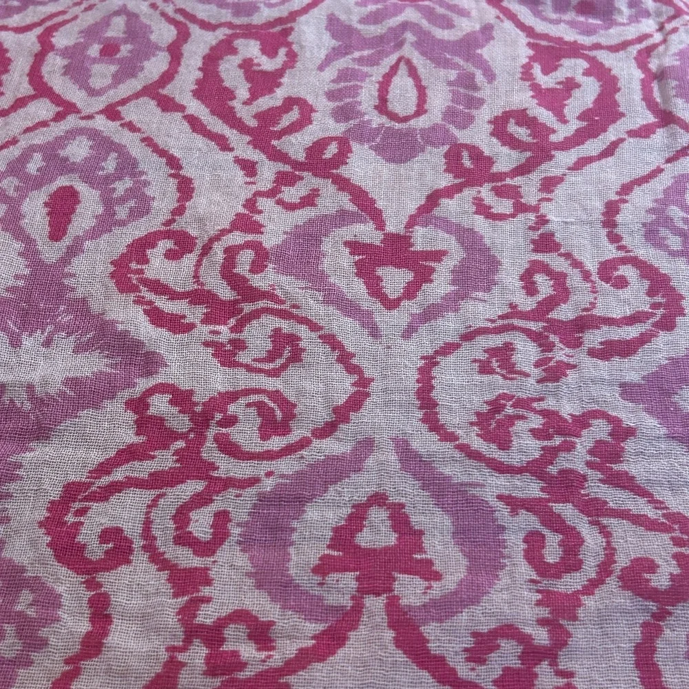 Fresh Produce 100% Cotton Pink Patterned Scarf | Tassel Fringe